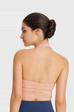 Breathable Halter Neck Sports Bra - Ladyez
