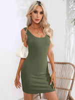 Scoop Neck Sleeveless Bodycon Dress - Ladyez
