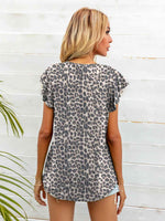 Round Neck Butterfly Sleeve Top - Ladyez