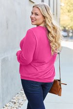 Basic Bae Full Size V-Neck Lantern Sleeve Blouse - Ladyez