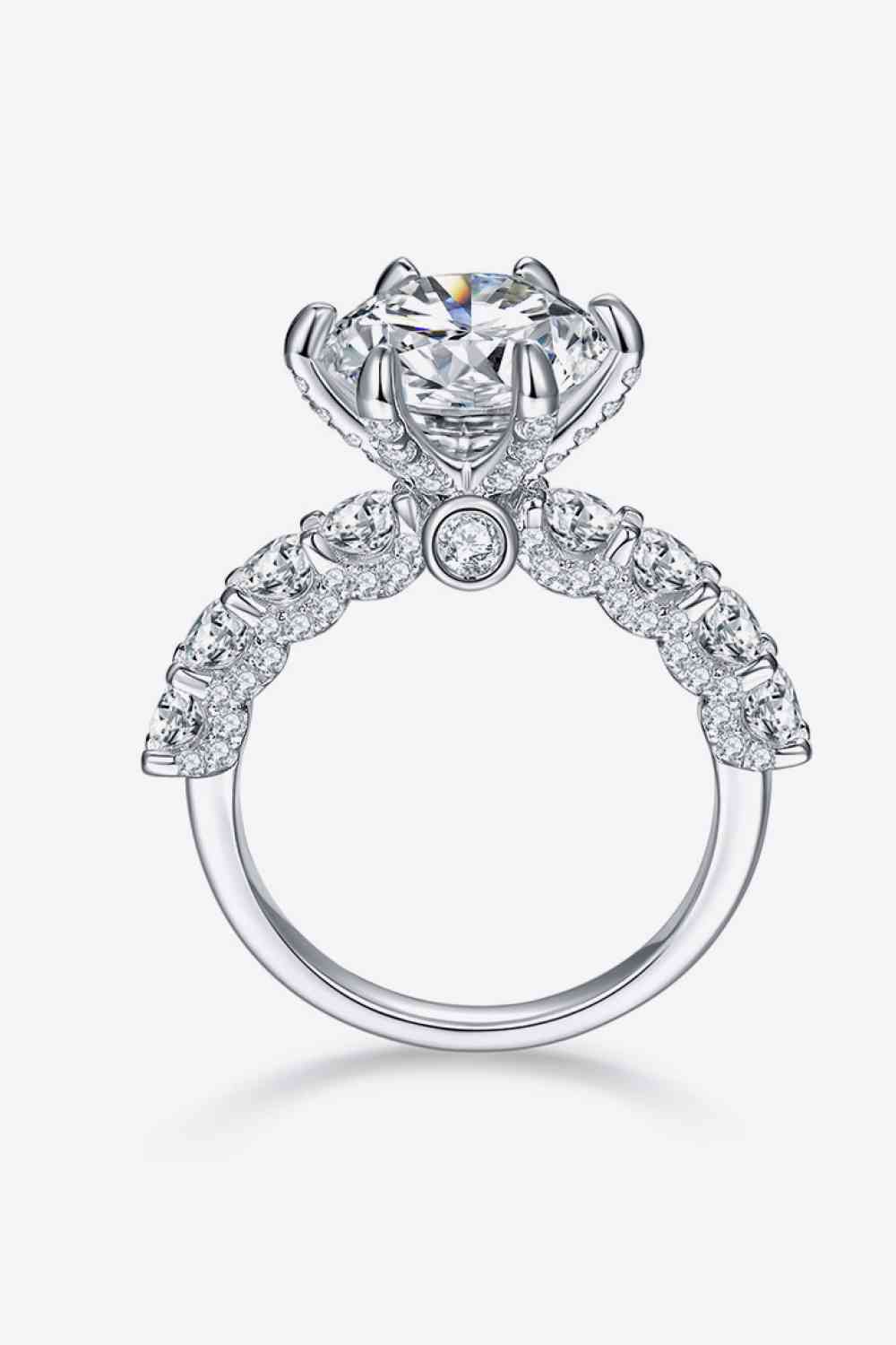 5 Carat Moissanite Side Stone Ring - Ladyez