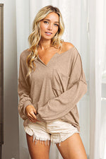 BiBi Exposed Seam Long Sleeve Top - Ladyez