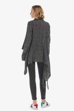 One-Button Tassel Tie Asymmetrical Hem Cardigan - Ladyez