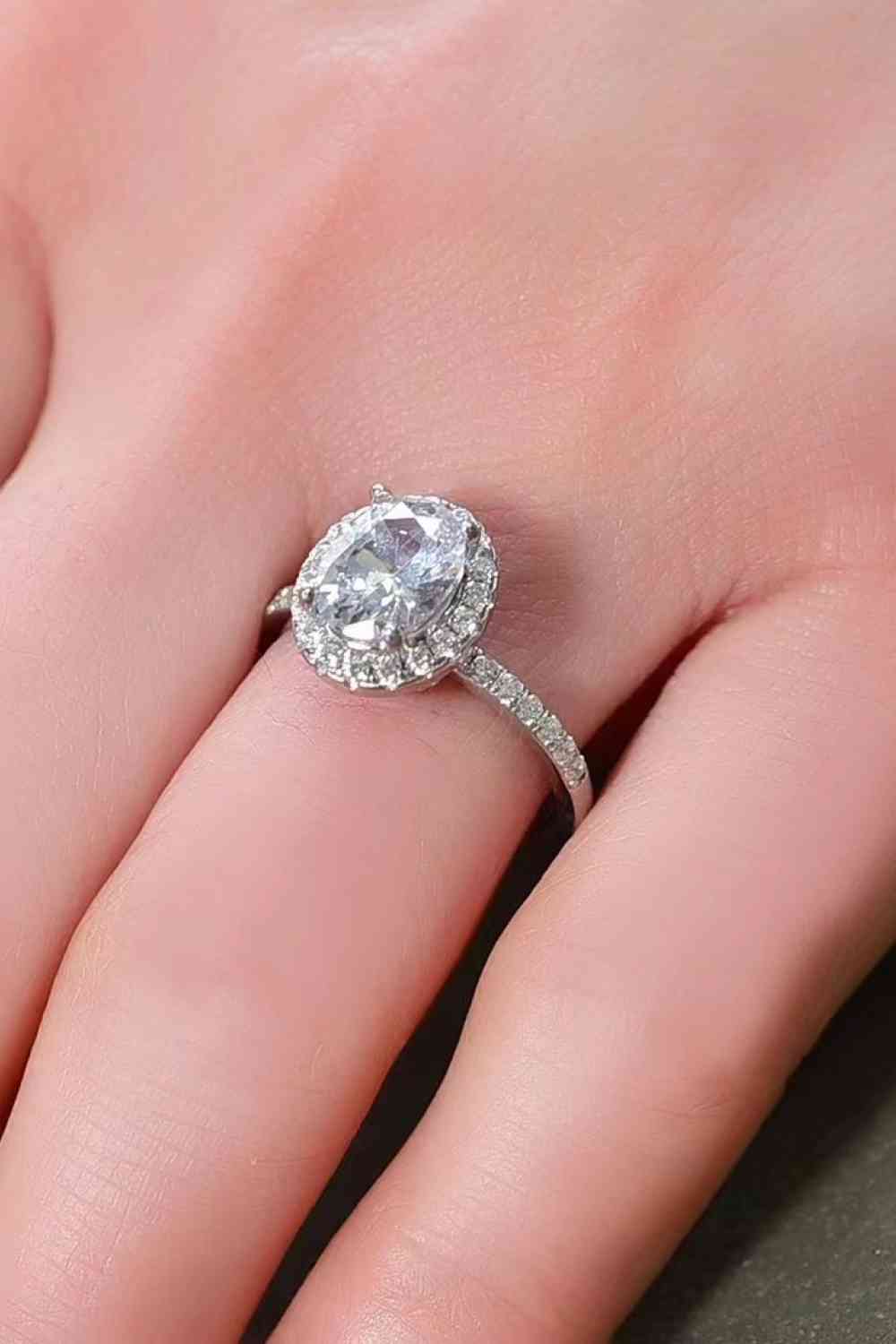 2 Carat Moissanite Platinum-Plated Ring - Ladyez