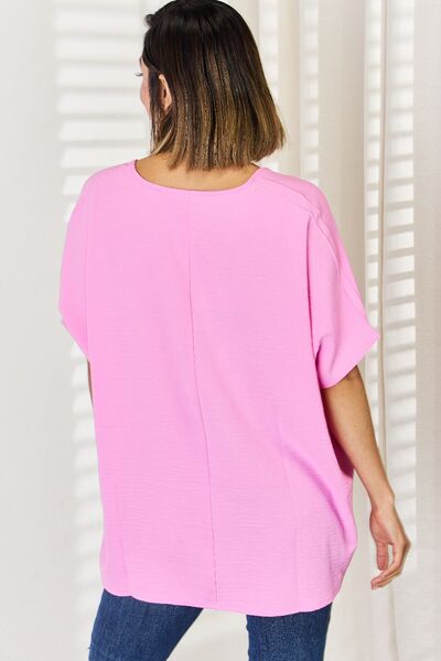 Zenana Texture Short Sleeve T-Shirt - Ladyez