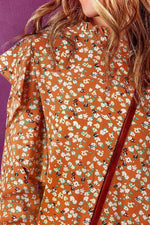 Floral Ruffled Long Sleeve Blouse - Ladyez