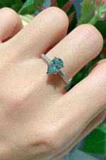 1.5 Carat Teardrop Shape Moissanite 925 Sterling Silver Ring - Ladyez