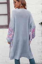 Fringe Sleeve Dropped Shoulder Cardigan - Ladyez