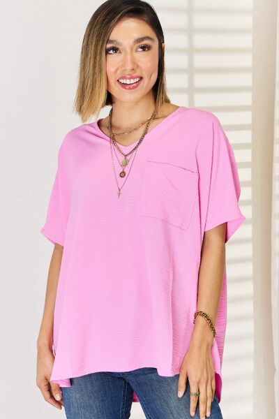 Zenana Texture Short Sleeve T-Shirt - Ladyez