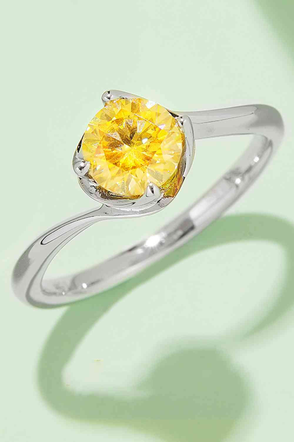 1 Carat Moissanite 925 Sterling Silver Solitaire Ring - Ladyez