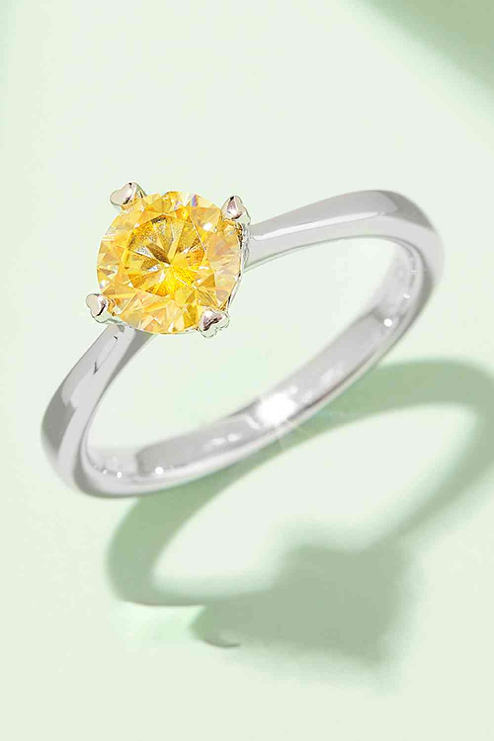 1 Carat Moissanite 925 Sterling Silver Solitaire Ring - Ladyez