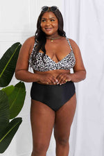 Marina West Swim Take A Dip Twist High-Rise Bikini in Leopard - Ladyez