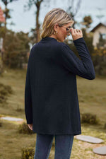 Open Front Long Sleeve Cardigan - Ladyez