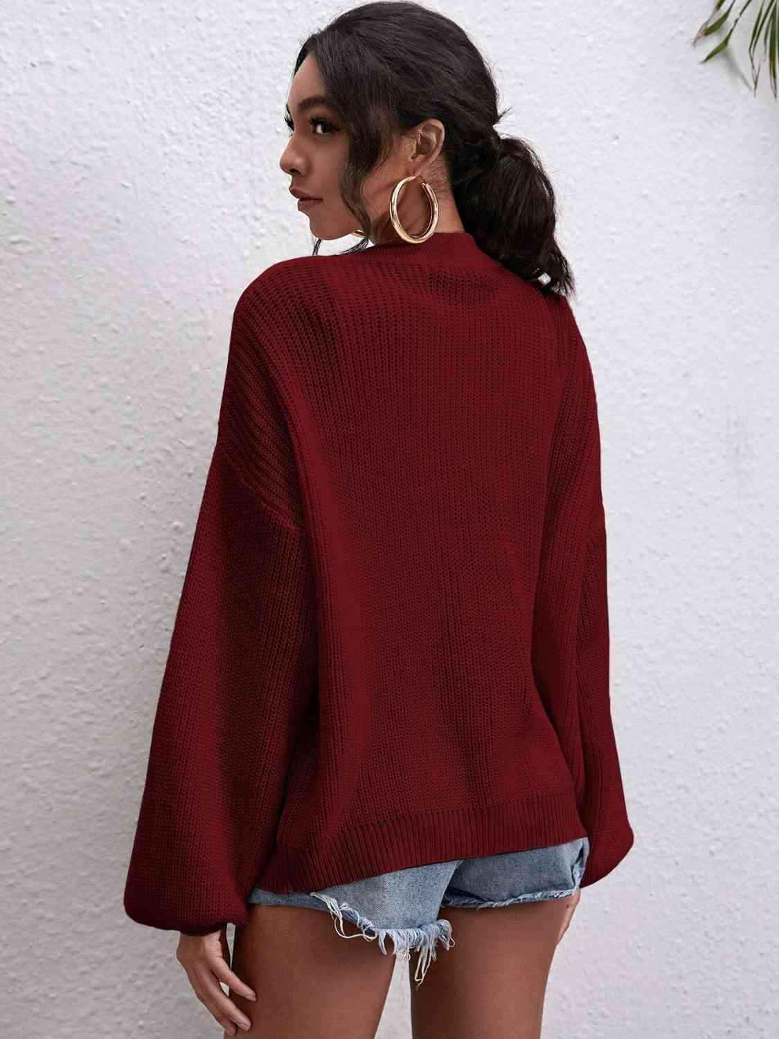 Button Down Dropped Shoulder Cardigan - Ladyez