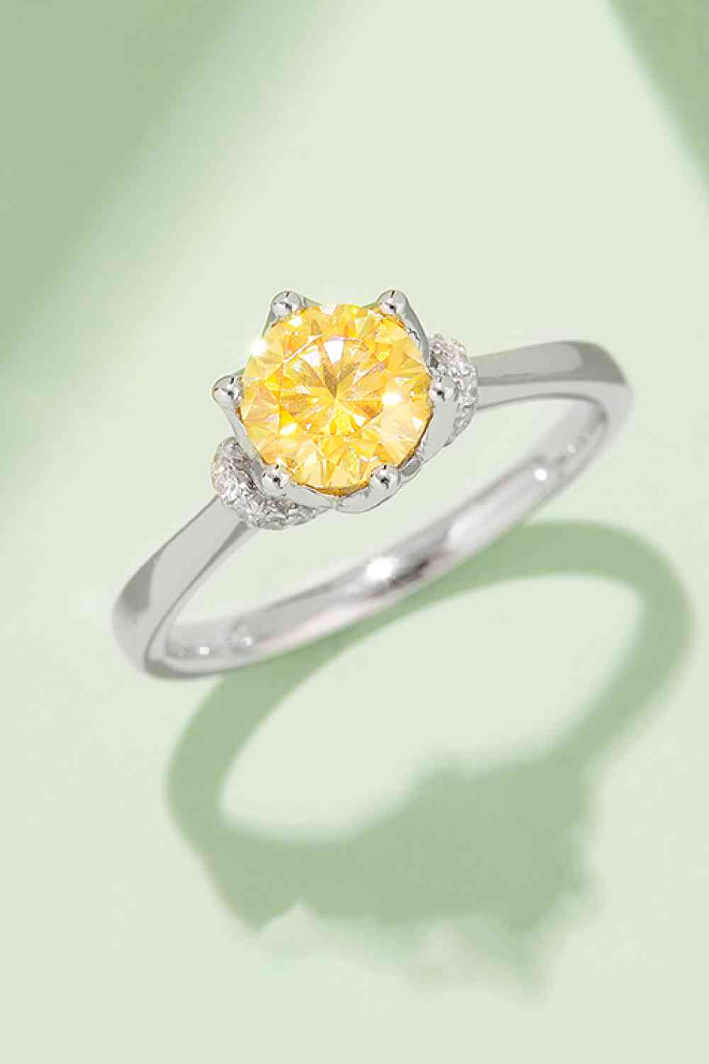 1 Carat Moissanite Contrast 925 Sterling Silver Ring - Ladyez