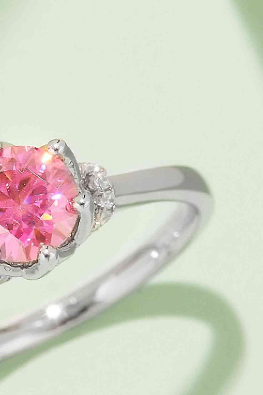 1 Carat Moissanite Contrast 925 Sterling Silver Ring - Ladyez