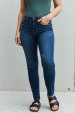 Judy Blue Aila Regular Full Size Mid Rise Cropped Relax Fit Jeans - Ladyez