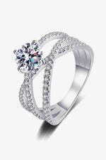 1 Carat Moissanite Crisscross Ring - Ladyez