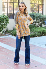 Celeste Design Full Size Leopard Star Contrast Top - Ladyez