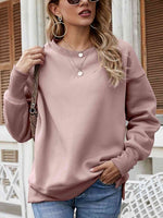 Dropped Shoulder Slit Sweatshirt - Ladyez
