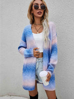 Full Size Gradient Open Front Cardigan - Ladyez