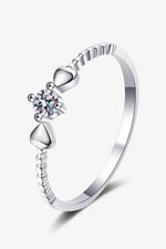 Adored Moissanite Heart 925 Sterling Silver Ring - Ladyez