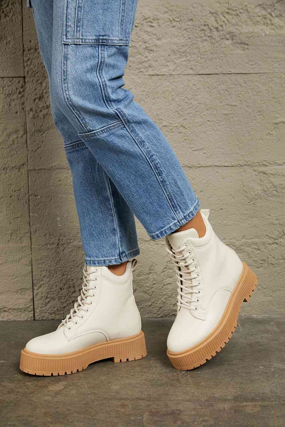 East Lion Corp Platform Combat Boots - Ladyez