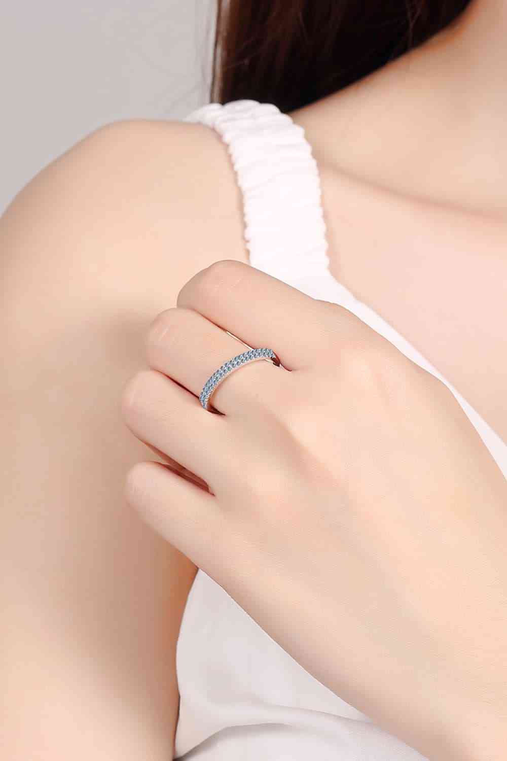 Moissanite 925 Sterling Silver Half-Eternity Ring - Ladyez