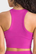 Racerback Cropped Sports Tank - Ladyez
