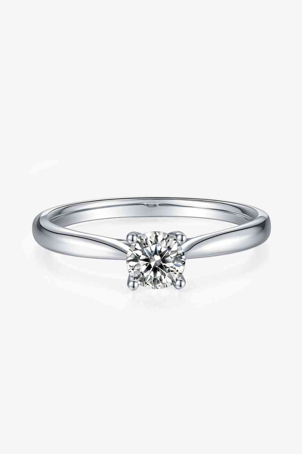 Moissanite 925 Sterling Silver Solitaire Ring - Ladyez