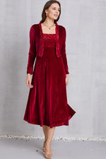 Sequin Long Sleeve Midi Dress - Ladyez