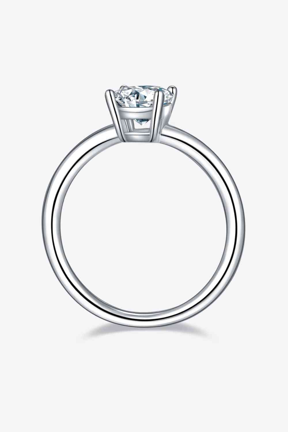 1 Carat Moissanite 925 Sterling Silver Solitaire Ring - Ladyez