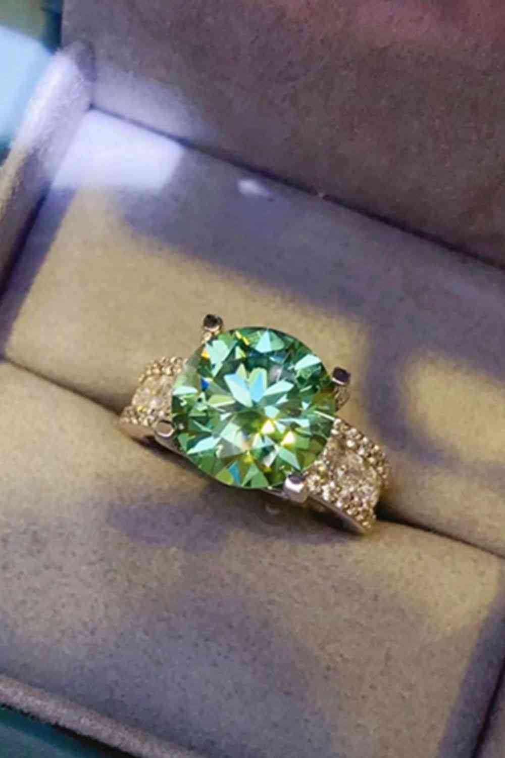 5 Carat Moissanite 4-Prong Wide Band Ring - Ladyez
