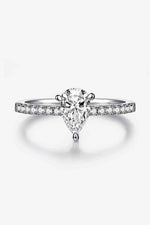 1 Carat Moissanite 925 Sterling Silver Side Stone Ring - Ladyez