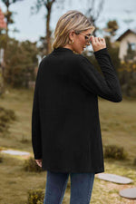 Open Front Long Sleeve Cardigan - Ladyez