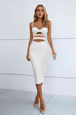 Cutout Spaghetti Strap Bodycon Dress - Ladyez