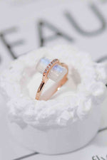 Natural Moonstone Platinum-Plated Ring - Ladyez