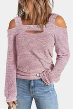 Full Size Cutout Cold Shoulder Blouse - Ladyez
