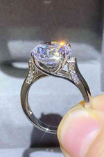 5 Carat Moissanite Platinum-Plated Ring - Ladyez