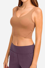 Deep V-Neck Crop Sports Bra - Ladyez