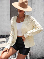 Open Front Long Sleeve Cardigan - Ladyez