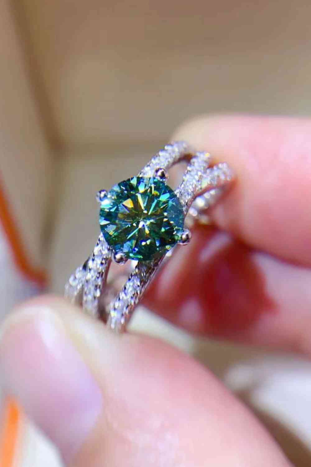 1 Carat Moissanite Contrast 925 Sterling Silver Ring - Ladyez