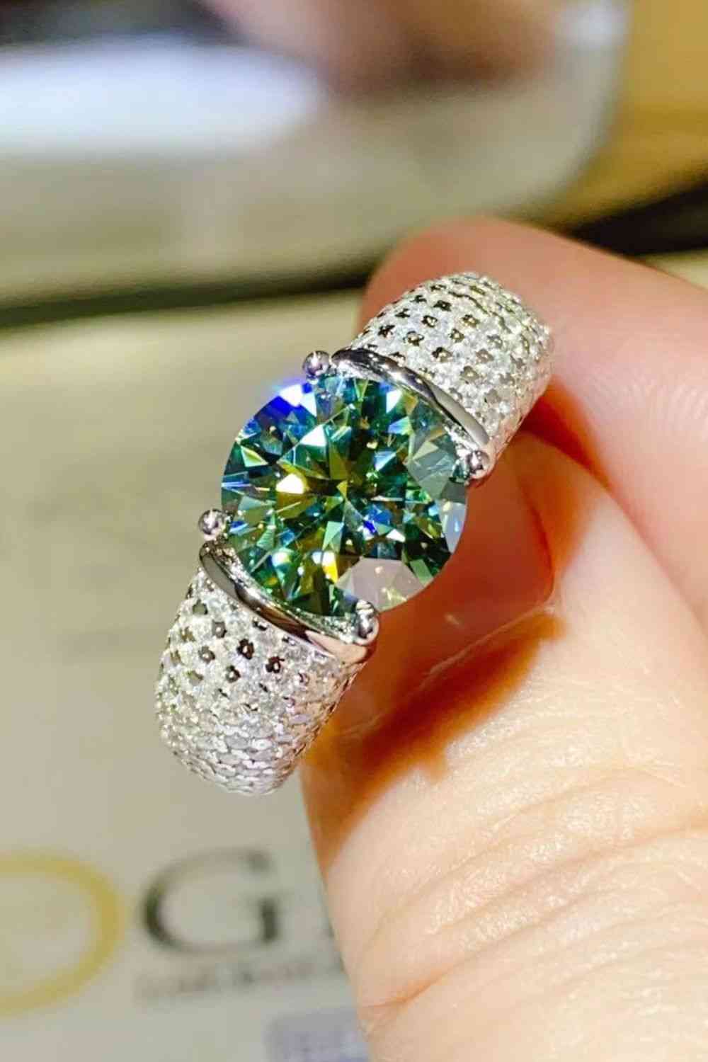 3 Carat Moissanite Side Stone Ring - Ladyez