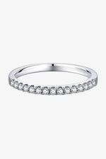 Moissanite Platinum-Plated Half-Eternity Ring - Ladyez