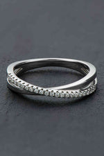 925 Sterling Silver Crisscross Moissanite Ring - Ladyez