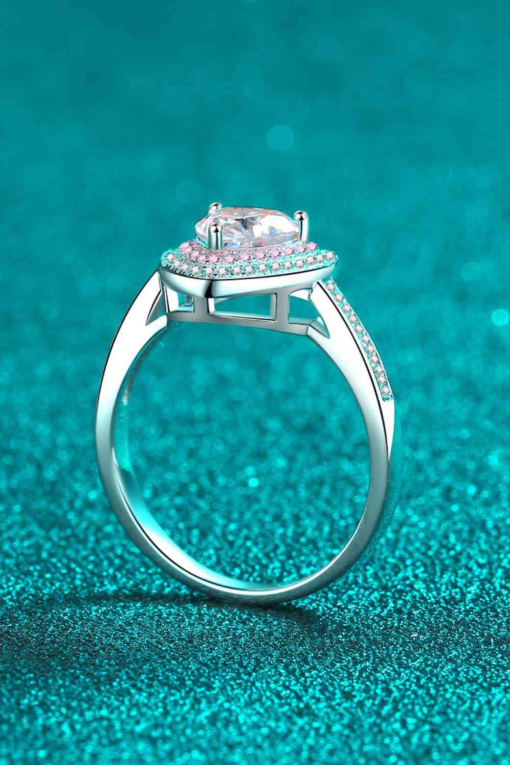 1 Carat Moissanite Heart 925 Sterling Silver Ring - Ladyez