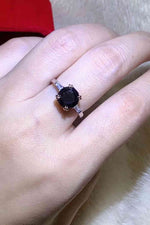 2 Carat Black Moissanite Platinum-Plated Ring - Ladyez