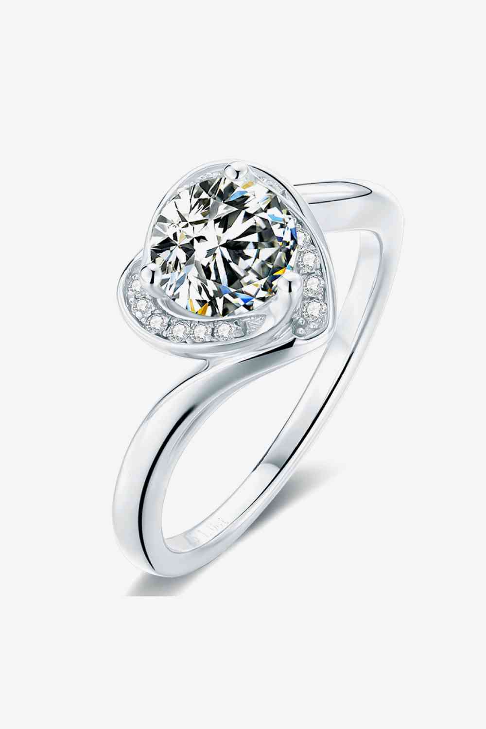 1 Carat Moissanite Heart Ring - Ladyez