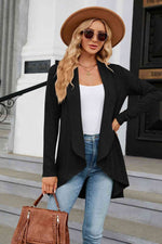 Open Front Long Sleeve Cardigan - Ladyez