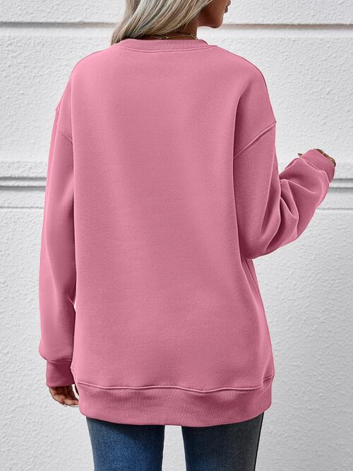 THE HELL I WON'T Round Neck Long Sleeve Sweatshirt - Ladyez